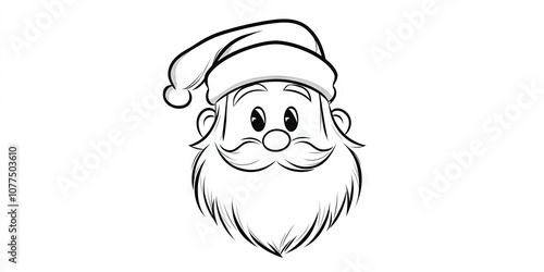 simple minimalist line drawing of santa