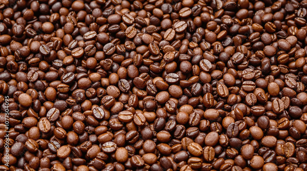 Close-Up Background of Assorted Coffee Beans in Rich, Natural Tones