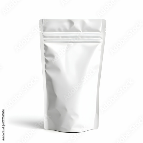 White doypack set, isolated on white background