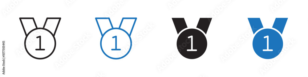 1st position medal icon Vector set outline 1st position medal icon Vector set outline