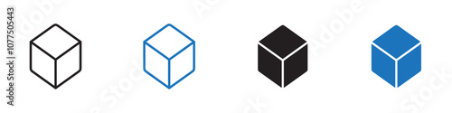 3d box icon Vector set outline
