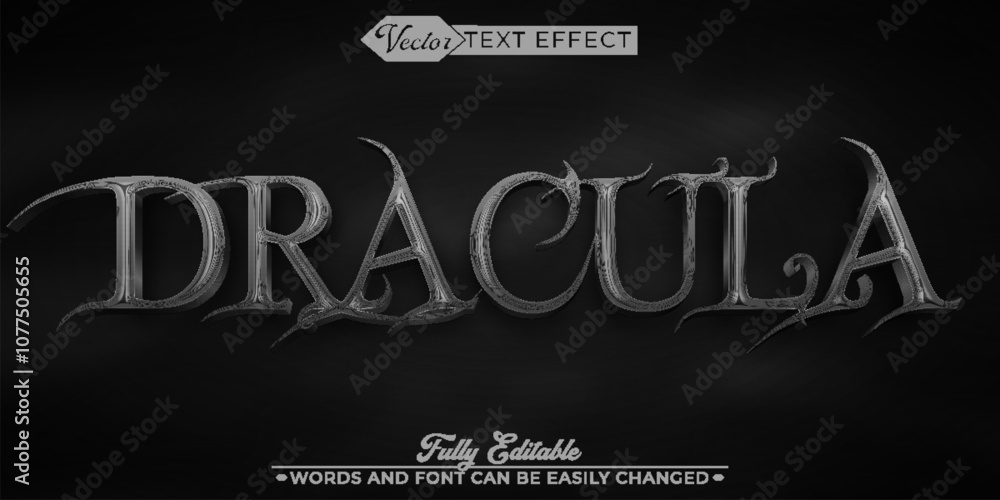 Horror Black Dracula Vector Editable Text Effect Template Horror Black Dracula Vector Editable Text Effect Template
