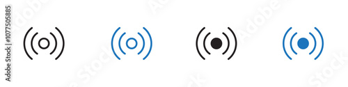 Broadcast icon Vector set outline