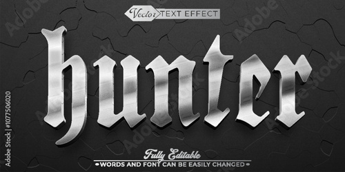 Horror Fantasy Hunter Vector Editable Text Effect Template