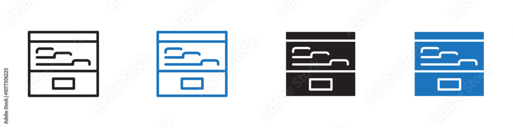 Card file box icon Vector set outline Card file box icon Vector set outline