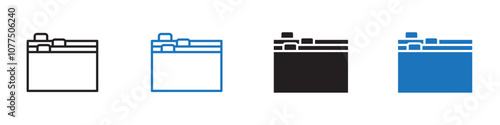 Card index dividers icon Vector set outline