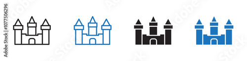 Castle icon Vector set outline