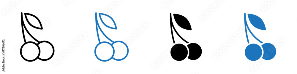 Cherries icon Vector set outline Cherries icon Vector set outline