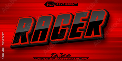 Red Racer Vector Editable Text Effect Template