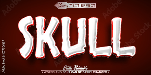 Skeleton Skull Vector Editable Text Effect Template