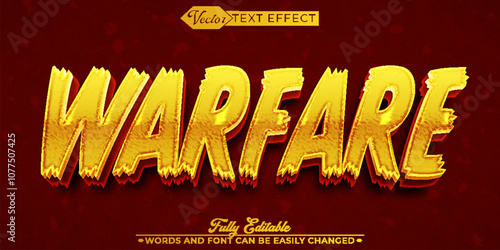 Warfare Game Vector Editable Text Effect Template