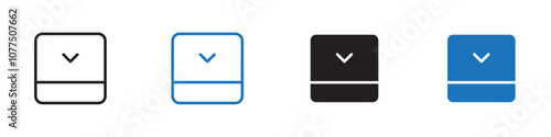 Expand down icon Vector set outline