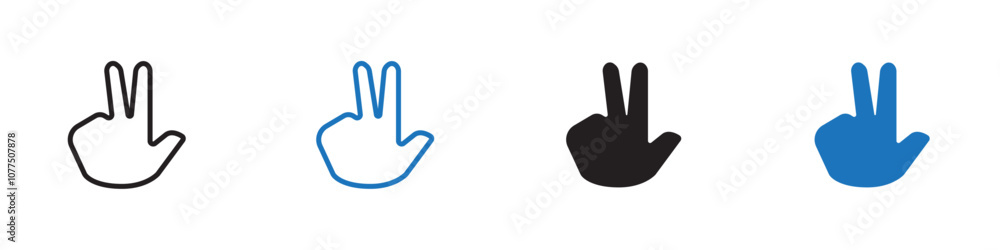 Fingers icon Vector set outline