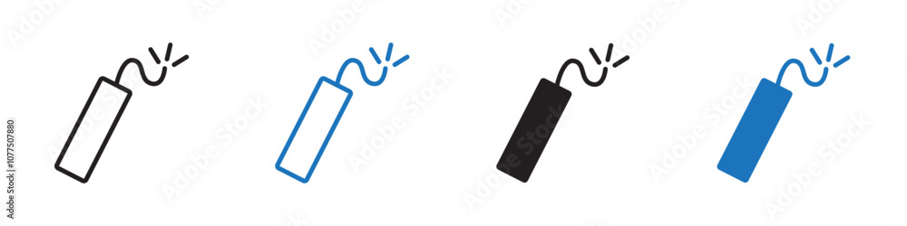 Firecracker icon Vector set outline Firecracker icon Vector set outline