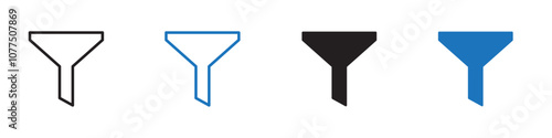 Filter icon Vector set outline