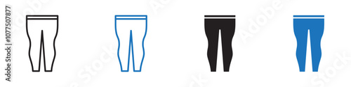 Fitted pants icon Vector set outline