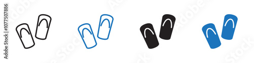Flip flop icon Vector set outline