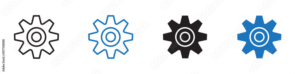 Gear icon Vector set outline Gear icon Vector set outline