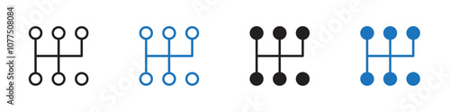 Gear box icon Vector set outline