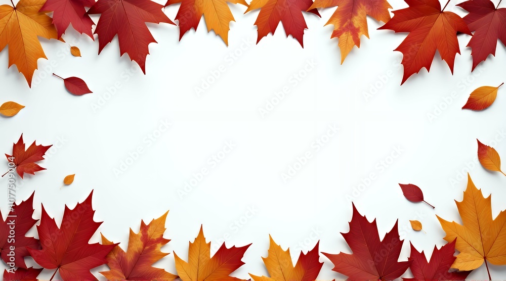 Bright autumn wedge leaves on a white background. background with copy space Bright autumn wedge leaves on a white background. background with copy space