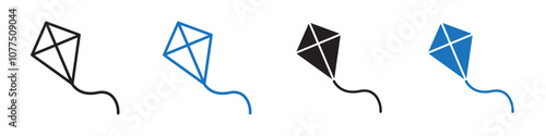 Kite icon Vector set outline