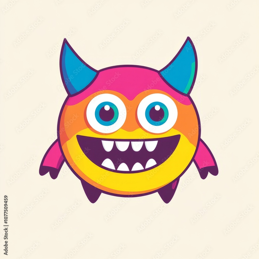 Smiling colorful monster cartoon Smiling colorful monster cartoon
