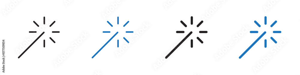 Magic wand icon Vector set outline Magic wand icon Vector set outline