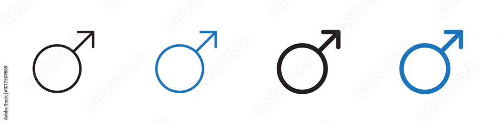 Male icon Vector set outline