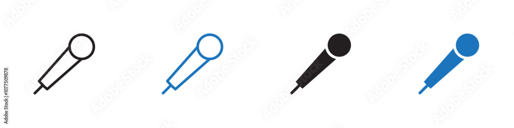 Microphone icon Vector set outline