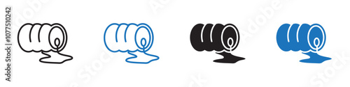 Oil spill icon Vector set outline