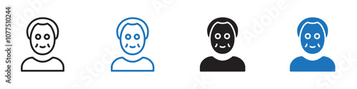 Old man icon Vector set outline