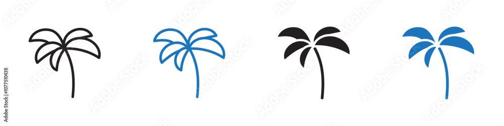 Palm tree icon Vector set outline Palm tree icon Vector set outline