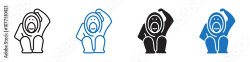 Orangutan icon Vector set outline