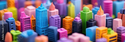 cozy downtown cityscape scene made from modeling clay with vibrant modern style 