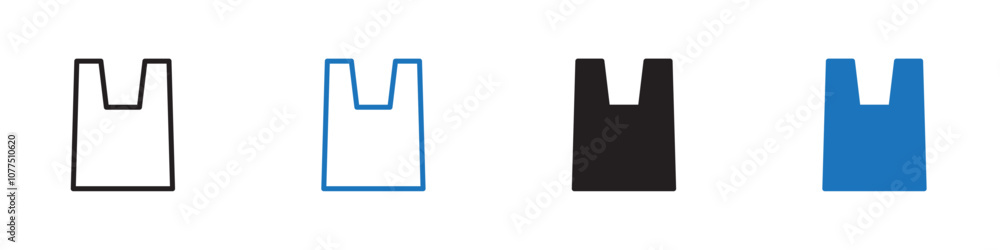 Paper bag icon Vector set outline Paper bag icon Vector set outline