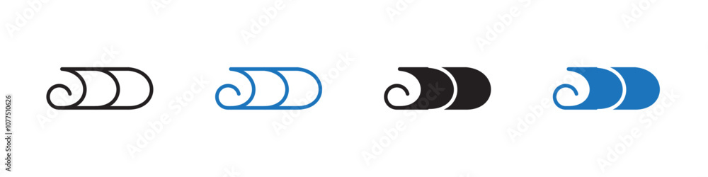 Paper roll icon Vector set outline