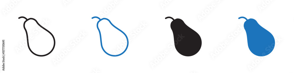 Pear icon Vector set outline Pear icon Vector set outline