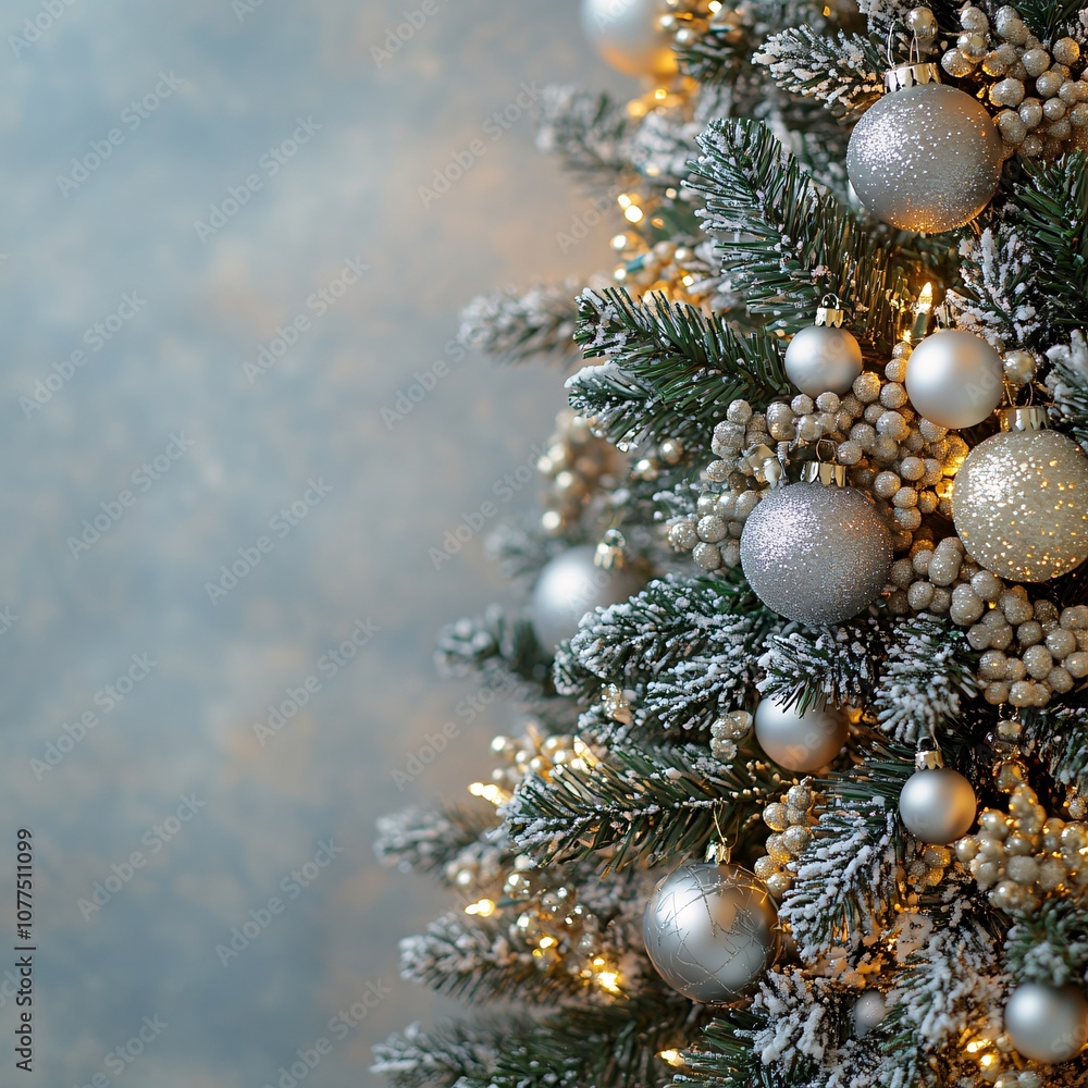 Festive Christmas tree on banner Festive Christmas tree on banner