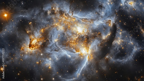 Nebula and galaxies in space. Abstract cosmos background