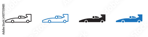 Racing car icon Vector set outline