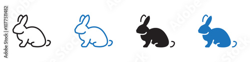 Rabbit icon Vector set outline