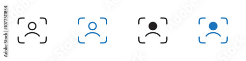 Scan user icon Vector set outline
