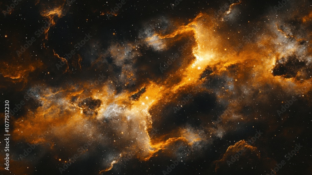 Fototapeta premium Nebula and Galaxies in Space with an Abstract Cosmic Background
