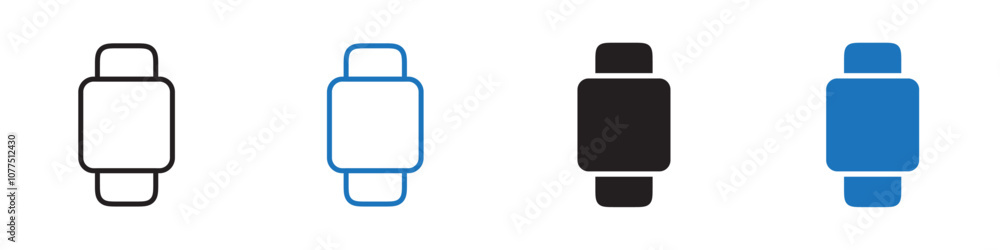 Smart watch icon Vector set outline
