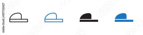 Slippers icon Vector set outline