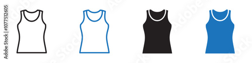 Tan top icon Vector set outline