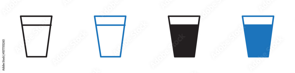 Water glass icon Vector set outline Water glass icon Vector set outline