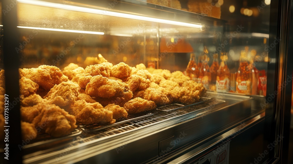 Appetizing Fried Chicken Display