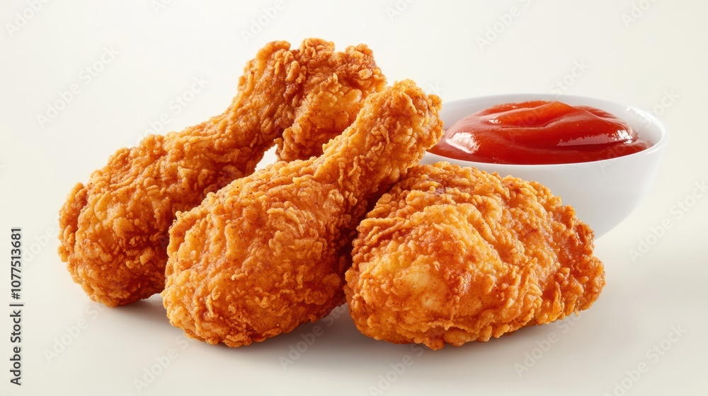 Crispy Fried Chicken Legs with Ketchup Crispy Fried Chicken Legs with Ketchup