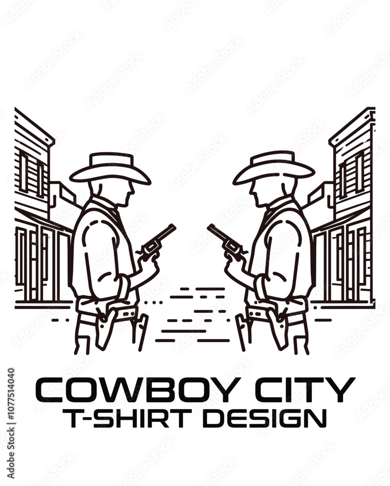 Cowboy City Vector T Shirt Design Cowboy City Vector T Shirt Design